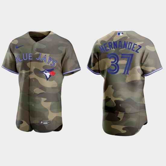 Toronto Blue Jays 37 Teoscar Hernandez Men Nike 2021 Armed Forces Day Authentic MLB Jersey  Camo